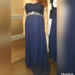 Long strapless Evening Gown